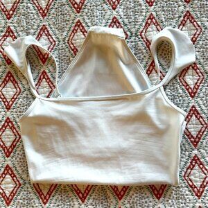 Wilfred Bright White Flutter Strap Adjustable Bodysuit by Aritzia